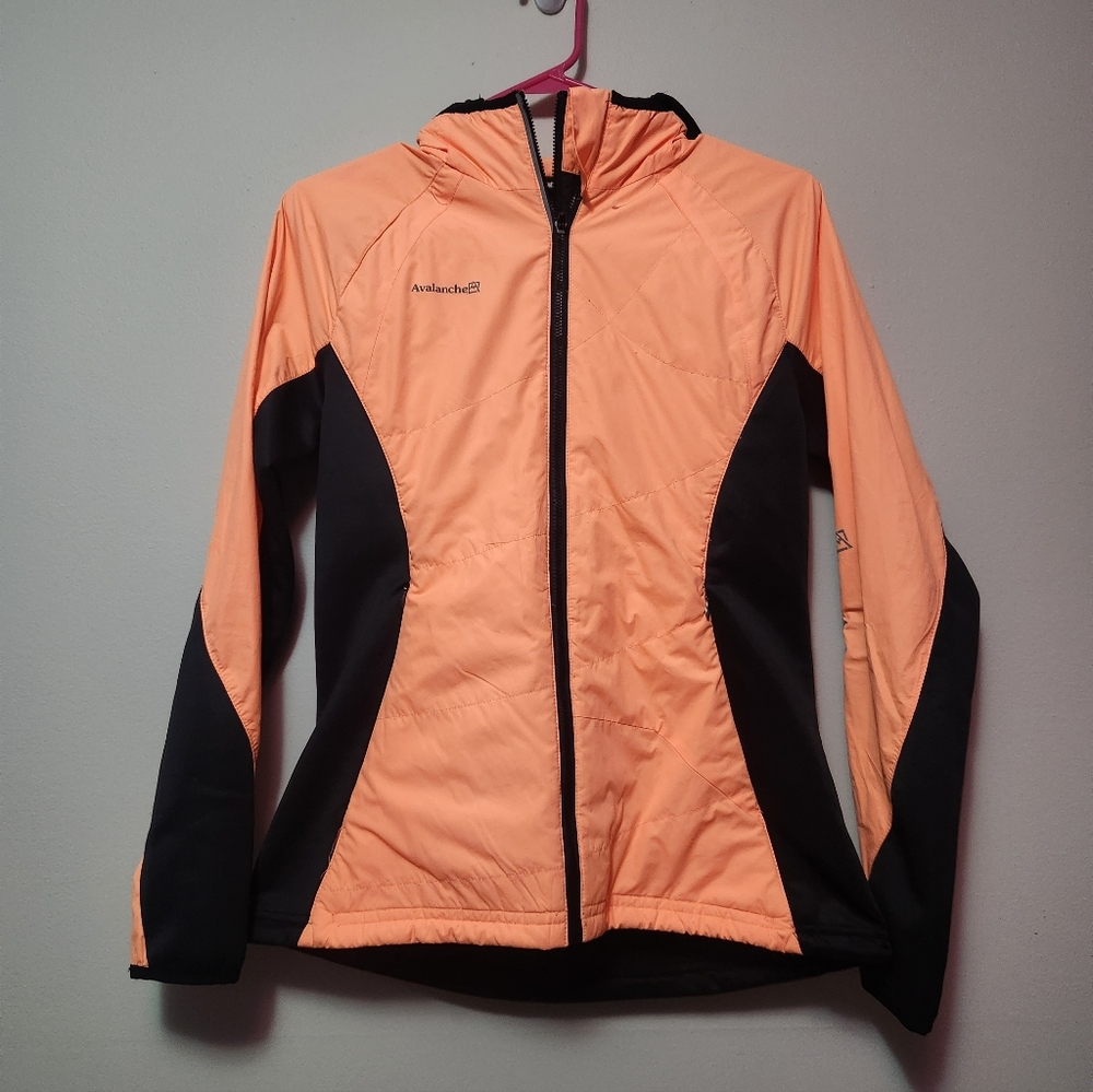 Avalanche Jacket Women's Size Med Orange Hoodie Full Zip Lightweight Windbreaker